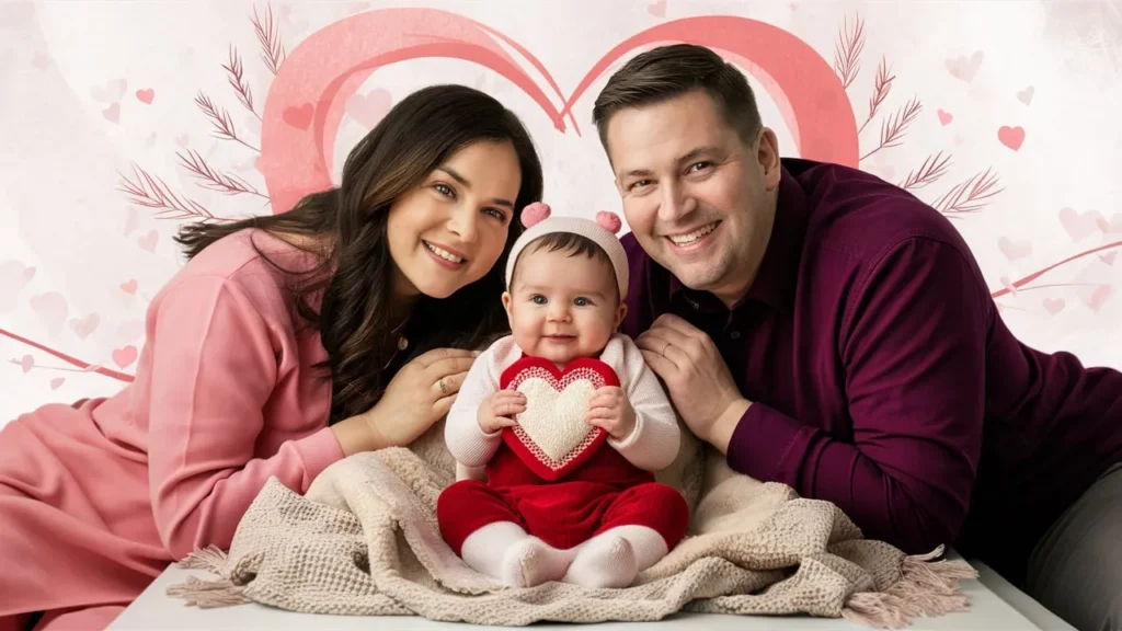 Valentine Captions with Baby and Parents Together