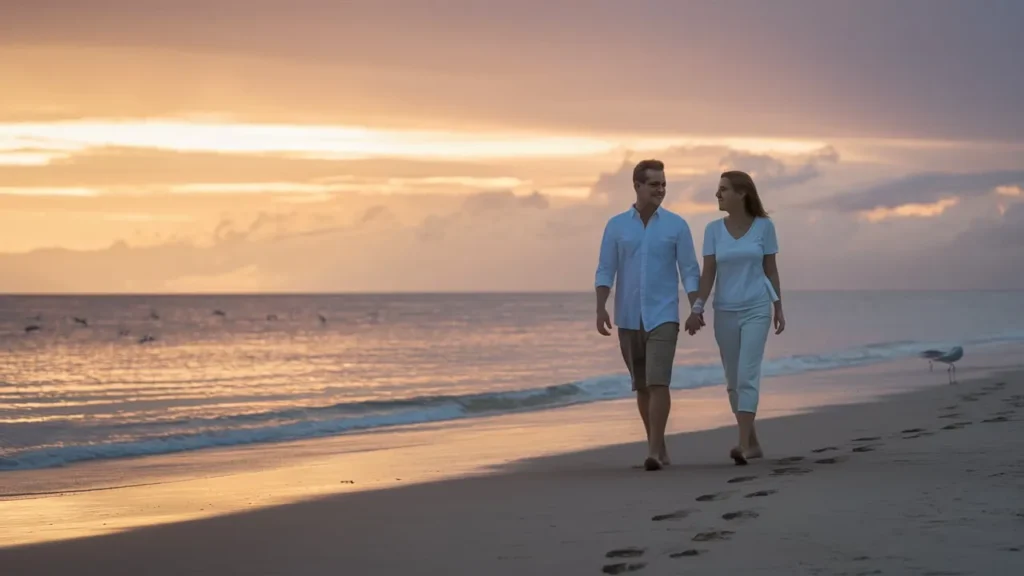 Romantic Evening Walk Captions